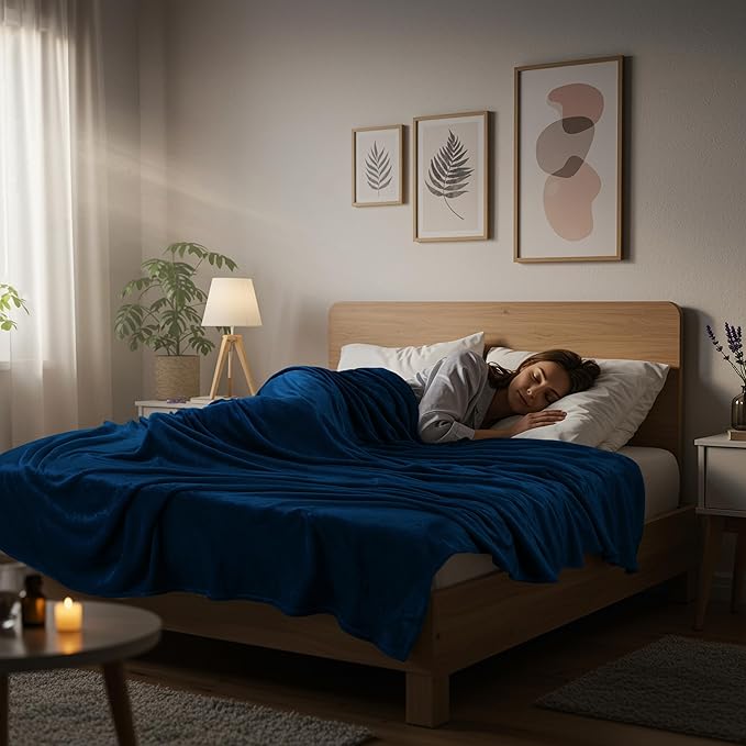 Utopia Bedding Fleece Blanket King Size Navy 300GSM Luxury Anti-Static Fuzzy Soft Microfiber Bed Blanket (90x102 Inch)