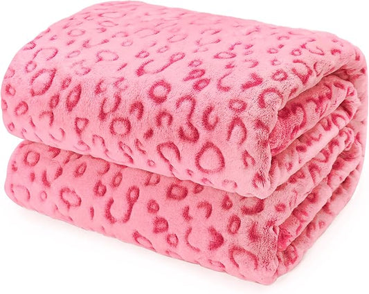 ZHIKU Pink Blanket for Women - Cheetah Print Blanket Pink Gifts for Women Mother Girls Soft Warm Leopard Print Throw Blanket for Birthday Gifts 40"x50"