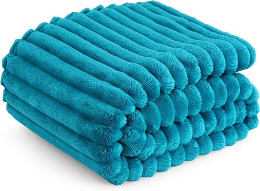 Bedsure Teal Fleece Blanket for Couch - Super Soft Cozy Twin Blankets for Women, Cute Small Throws for Girls, 60x80 Inches
