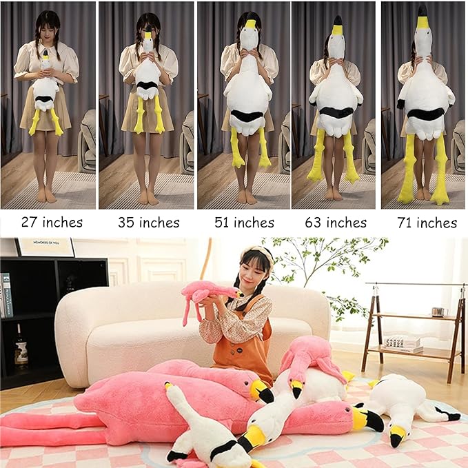 Giant Flamingo Plush Toy 71” Pink Flamingos Plush Pillow Plush Doll Toy Gift for Kids and Adults（Pink 71inch）