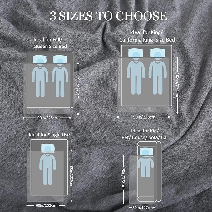 CHOSHOME Cooling Blanket for Hot Sleepers Lightweight Summer Cold Thin Blankets for Sleeping, Hot Flashes Night Sweats, Soft Blanket for Bed, Twin Size, Grey