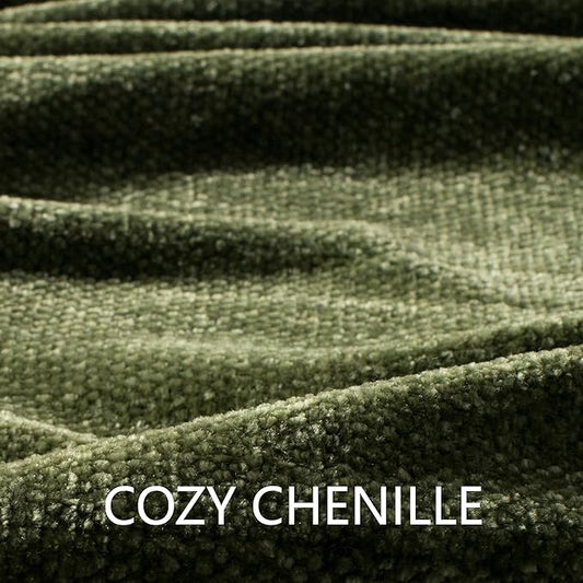 Chenille Throw Blanket for Couch 60"X 80" Twin, Soft Cozy Throws with Fringe Tassel for Bed Sofa Chair Cover, Lightweight Knitted Decorative Boho Blankets for Living Room, Olive Green