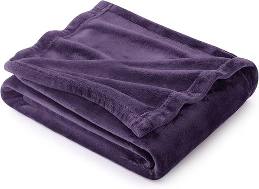 Bedsure Fleece Blanket Twin Size Purple - 300GSM Lightweight Plush Fuzzy Cozy Soft Warm Blanket for Bed, Sofa, Couch, Travel, Camping, 60x80 inches