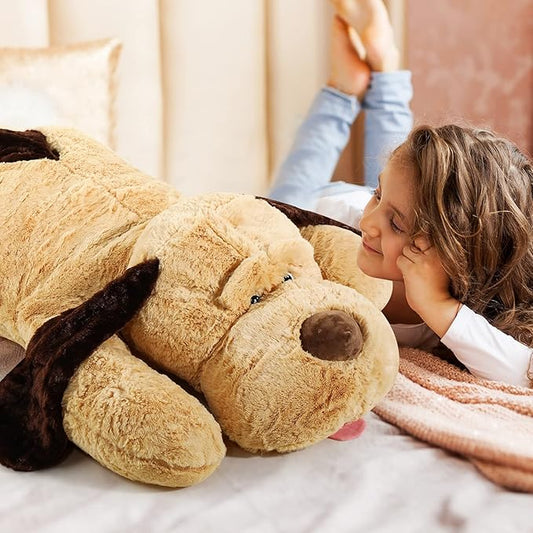 HyDren 55 Inch Giant Puppy Dog Stuffed Animal Large Plush Pillow Soft Huge Toy for Boys Girls Adults Birthday Holiday Presents