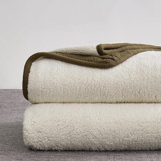 Longhui bedding Dark Brown Acrylic Cable Knit Sherpa Throw Blanket - Thick, Soft, Big, Cozy Knitted Fleece Blankets for Couch, Sofa, Bed - Large 60 x 80 Inches Coverlet All Season