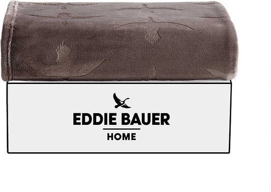 Eddie Bauer - Throw Blanket, Embossed Ultra Soft Plush Bedding, Home Decor for All Seasons, Oeko-Tex Certified (Geese Dark Brown, 50" x 70")