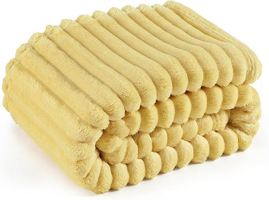 Bedsure Yellow Throw Blanket for Couch - GentleSoft Cozy Soft Blankets for Women, Cute Small Fleece Throws for Girls, Birthday Gifts for Women, Mothers Day Decor Gifts for Mom, 50x60 Inches