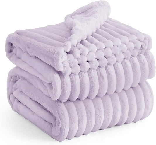 Bedsure Lavender Fog California King Size Blanket for Bed - GentleSoft Cozy Soft Blankets for Women, Cute Small Fleece Throws for Girls, Birthday Gifts for Women, 102x96 Inches