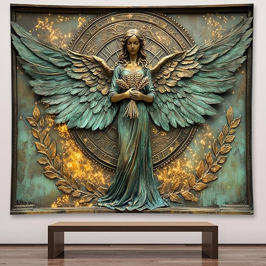 Liuzhouzai Vintage Zodiac Virgo Tapestry Wall Hanging Astrology Home Decoration Aesthetics Suitable for Bedroom Living Room Dormitory Office Wall Decor 60x50 Inches