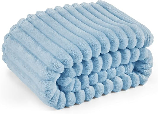 Bedsure Blue Twin XL Blanket for Bed - GentleSoft Cozy Soft Blankets for Women, Cute Small Fleece Throws for Girls, Birthday Gifts for Women, Mothers Day Decor Gifts for Mom, Light Blue, 66x90 Inches