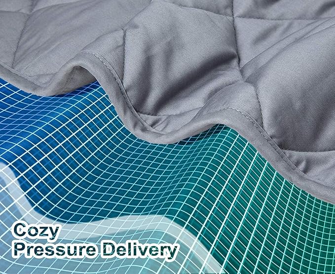 ZZZhen Weighted - 40S Cotton Comforter and 48''72'' 15LB - Premium Heavy Blankets - Calm Sleeping for Adult and Kids, Durable Quilts and Quality Construction