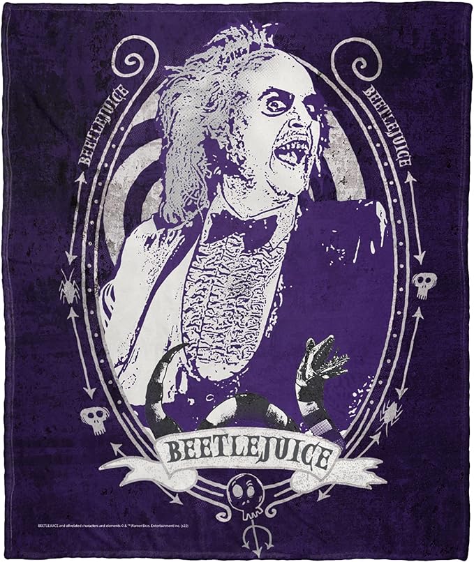 Northwest Beetlejuice Silk Touch Throw Blanket, 50" x 60", Purple Beetle