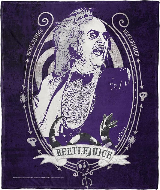 Northwest Beetlejuice Silk Touch Throw Blanket, 50" x 60", Purple Beetle