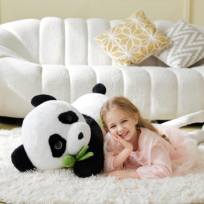 IKASA Giant Panda Stuffed Animal Plush Toy,Big Large Jumbo Soft Toys,30" Huge Size Cute Fluffy Plushy Fat Oversized Plushie,Gifts for Kids