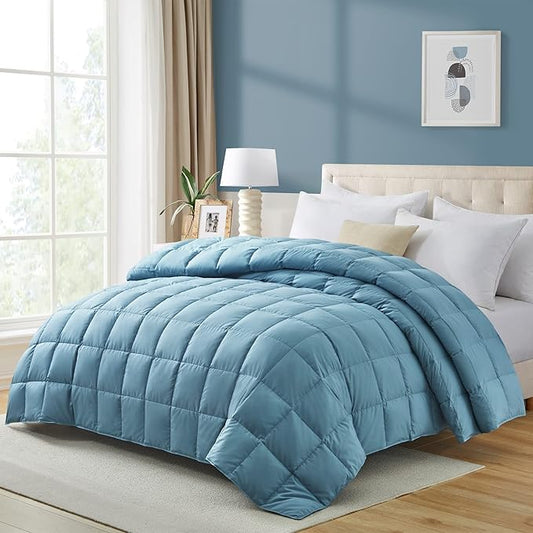 puredown®Lightweight Down Feather Comforter, Thin Down Fiber Bedding All Season Full/Queen Size Soft Cover Ultra Lightweight Down Fiber Duvet Insert (90" x 88")