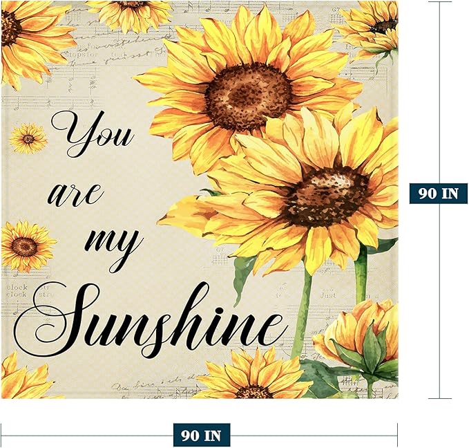 Neatee Living Sunflower Throw Blanket Queen Size Spring Summer Floral Blanket for Bed Couch Soft Cozy Fuzzy Plush Fleece Blankets Large Big Decorative Yellow Flower Decor Blanket 90x90