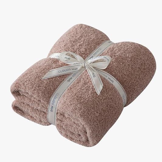 Oversized King Knit Blanket for Couch - Super Soft Extra Large Throw Blankets for Bed， Fluffy Fuzzy Plush Lightweight Cozy Blanket，Mocha Brown，120" x 120"