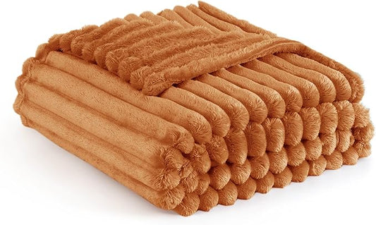 Bedsure Twin Blanket for Couch - GentleSoft Cozy Soft Blankets for Women, Cute Small Throws for Girls, Orange, 60x80 Inches