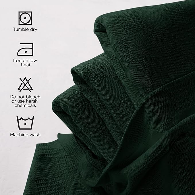 Utopia Bedding Forest Green 100% Cotton Blanket [Queen Size - 90x90 Inch] 350GSM Lightweight, Soft and Breathable Thermal Blanket for All Seasons