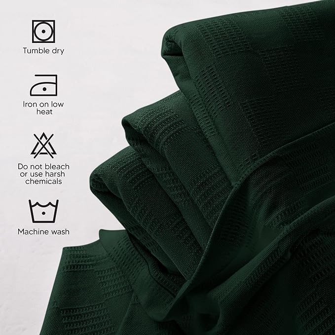 Utopia Bedding Forest Green 100% Cotton Blanket [King Size - 90x108 Inch] 350GSM Lightweight, Soft and Breathable Thermal Blanket for All Seasons