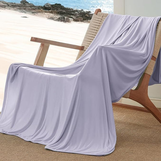 Bedsure Purple Cooling Blanket for Hot Sleepers - Summer Cold Throw Blanket for Bed, Arc-Chill Lightweight Summer Bedding, Cool Thin Ice Cold Cooled Throws with Rayon Derived from Bamboo, 50x70