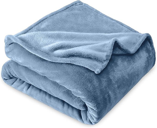Bare Home Fleece Blanket - Kid Size- Coronet Blue - Lightweight Throw for Bed, Sofa, Couch, Camping, and Travel - Microplush - Ultra Soft Warm Blanket (Kid, Coronet Blue)