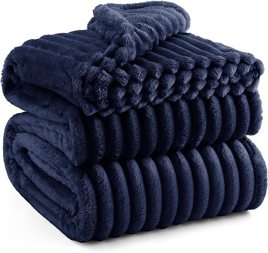 Bedsure Blue California King Size Blanket for Couch - GentleSoft Cozy Soft Blankets for Women, Cute Small Fleece Throws for Girls, Birthday Gifts for Women, 102x96 Inches