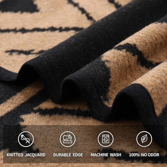 ACUSHLA Merino Wool Camp Blanket - Soft Warm Thick Washable Large Outdoor Camping Travel Throw Blanket All Weather, Sierra Khaki 79" x63"