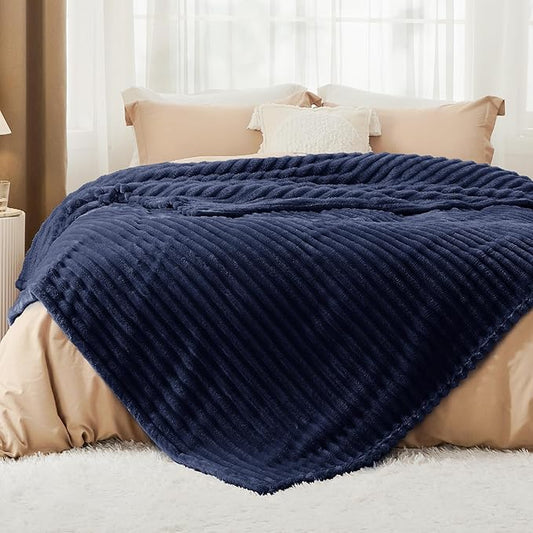 Bedsure Blue California King Size Blanket for Couch - GentleSoft Cozy Soft Blankets for Women, Cute Small Fleece Throws for Girls, Birthday Gifts for Women, 102x96 Inches