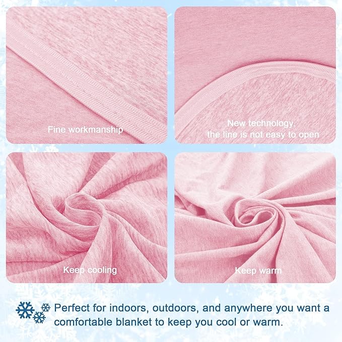 CHOSHOME Cooling Blanket for Hot Sleepers Lightweight Summer Cold Thin Blankets for Sleeping, Hot Flashes Night Sweats, Soft Blanket for Bed, King Size, Pink