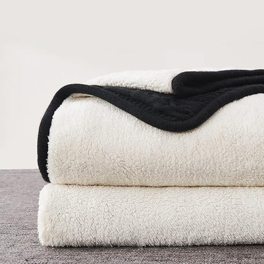 Longhui bedding Black 50 x 63 Inches Acrylic Cable Knit Sherpa Throw Blanket - Thick, Soft, Big, Cozy Knitted Fleece Blankets for Couch, Sofa, Bed - Large Coverlet All Season