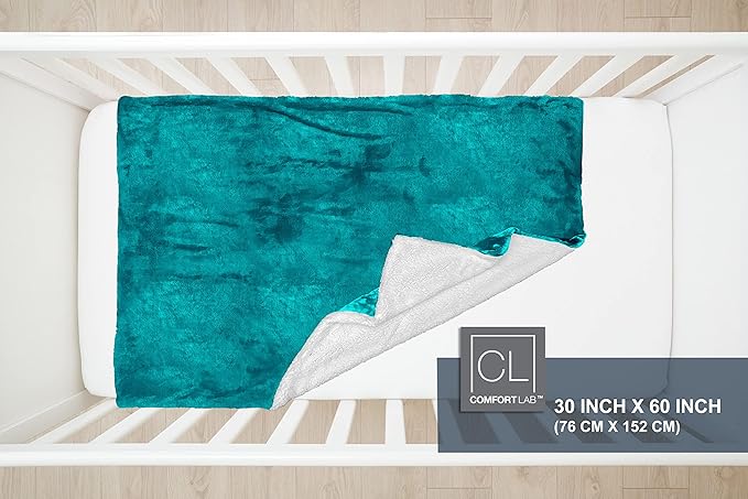 Comfort Lab Reversible Flannel Sherpa Blanket - Elegant Fluffy Bed Blankets for Bedroom and Home Decor - Anti Pilling Non Shedding Cozy & Warm Fleece Cover - King/California King (108" x 90") - Teal