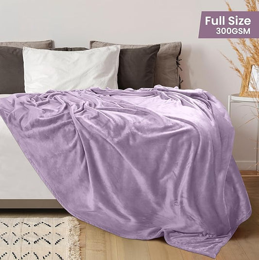 Utopia Bedding Fleece Blanket Full Size Lilac 300GSM Luxury Fuzzy Soft Anti-Static Microfiber Bed Blanket (90x84 Inch)