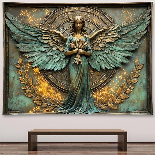 Liuzhouzai Vintage Zodiac Virgo Tapestry Wall Hanging Astrology Home Decoration Aesthetics Suitable for Bedroom Living Room Dormitory Office Wall Decor 80x60 Inches