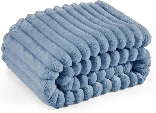 Bedsure Blue Twin XL Blanket for Bed - GentleSoft Cozy Soft Blankets for Women, Cute Small Fleece Throws for Girls, Birthday Gifts for Women, Mothers Day Decor Gifts for Mom, Ashley Blue, 66x90 Inches