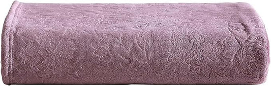 Eddie Bauer - Throw Blanket, Embossed Ultra Soft Plush Bedding, Home Decor for All Seasons, Oeko-Tex Certified (Woodblock Floral Purple, 50" x 70")