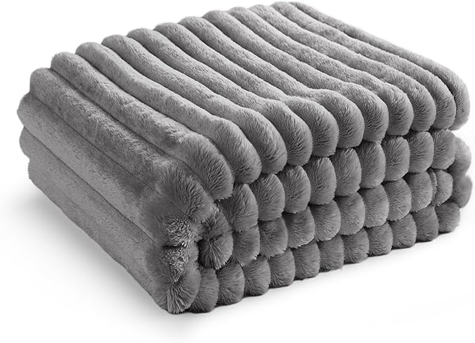 Bedsure Frost Gray Twin Blanket for Bed - GentleSoft Cozy Soft Blankets for Women, Cute Large Throws for Girls, 66x90 Inches
