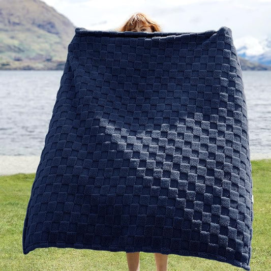 Bedsure Navy Blue Throw Blanket for Couch - Super Soft Cozy Blankets for Women, Cute Small Fleece Throws for Girls, 50x60 Inches