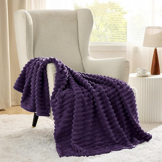 Bedsure Purple Fleece Blanket for Couch - GentleSoft Cozy Soft Blankets for Women, Cute Small Throws for Girls, 50x60 Inches