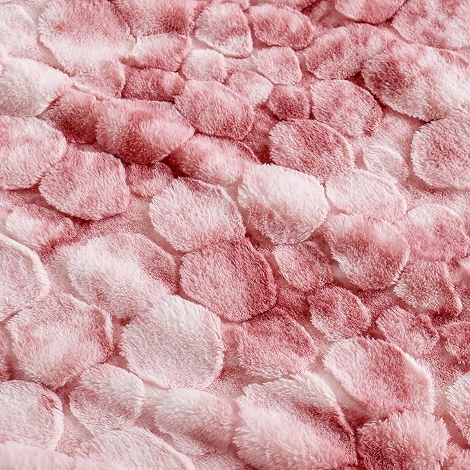 50x70 Inches Ultra-Soft Fuzzy Faux Fur Plush Throw Blanket - Thick, Warm Sherpa for Couch, Sofa, Bedroom, Camping - Decorative Blanket for Cozy Warmth,680 GSM Cloud Light Pink Tie Dye
