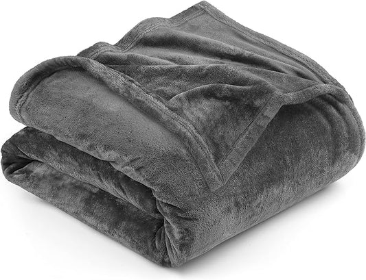 Utopia Bedding Fleece Blanket Full Size Grey 300GSM Luxury Fuzzy Soft Anti-Static Microfiber Bed Blanket (90x84 Inch)