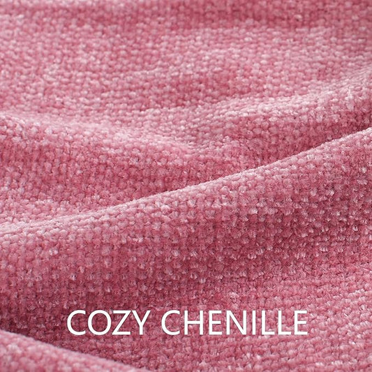 Chenille Throw Blanket for Couch 60"X 80" Twin, Soft Cozy Throws with Fringe Tassel for Bed Sofa Chair, Lightweight Knitted Decorative Farmhouse Boho Blankets for Gift, Rose Pink