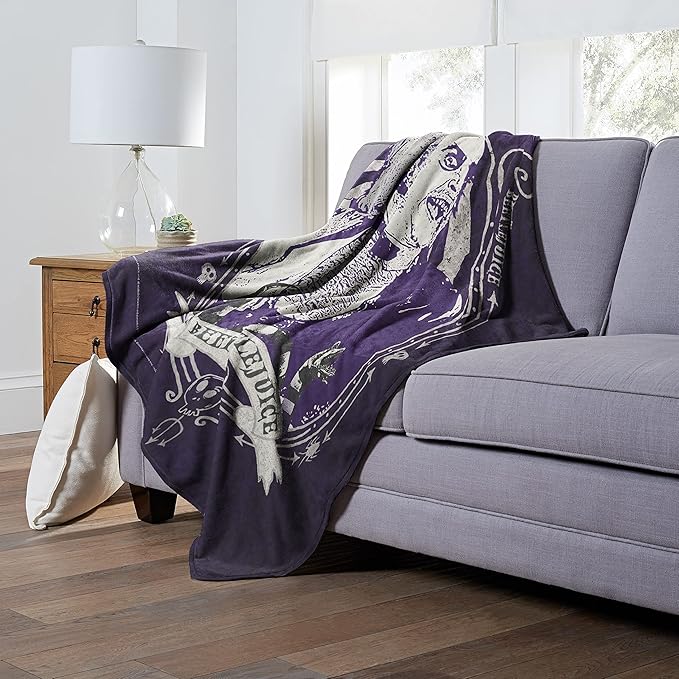 Northwest Beetlejuice Silk Touch Throw Blanket, 50" x 60", Purple Beetle