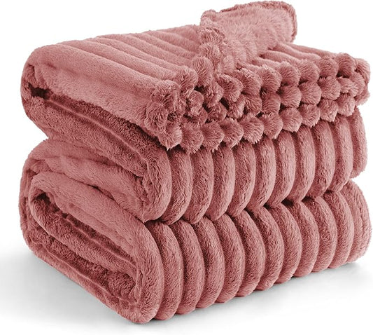 Bedsure Dusty Pink Full Blanket for Bed - GentleSoft Cozy Soft Blankets for Women, Cute Small Fleece Throws for Girls, Birthday Gifts for Women, Mothers Day Decor Gifts for Mom, 84x90 Inches