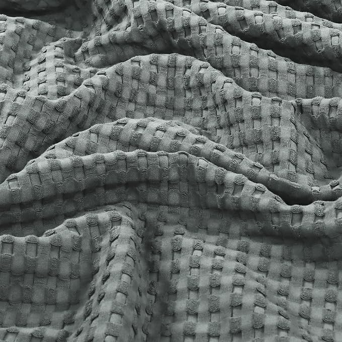Utopia Bedding Cool Grey 100% Cotton Waffle Blanket 300 GSM [Queen - 90x90 Inch] Soft Lightweight Breathable Bed Blanket for All Season (Pack of 8)