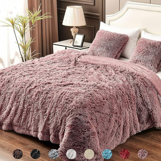 YUSOKI Twin Size Faux Fur Throw Blanket(Pink,60" x 80"),Whithout Pillows,Winter Lightweight Plush Fuzzy Soft Cozy Microfiber Comfy Bed Blanket for Women Kids Girls Couch Sofa Washable