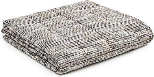 YnM Weighted Blanket — Heavy 100% Oeko-Tex Certified Cotton Material with Premium Glass Beads (Time Trace, 60''x80'' 20lbs), Suit for One Person(~190lb)