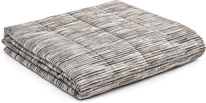 YnM Weighted Blanket,Heavy 100% Oeko-Tex Certified Cotton Material with Premium Glass Beads (Time Trace, 60''x80'' 15lbs), Suit for One Person(~140lb) Use on Queen/King Bed