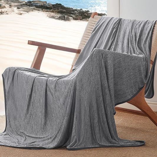 Bedsure Cooling Blanket for Hot Sleepers - Summer Cold Throw Blanket for Bed, Ice Cooling Lightweight Bedding Gifts, Cool Thin Arc-Chill Comfort Cold Throws with Rayon Derived from Bamboo, 50x70