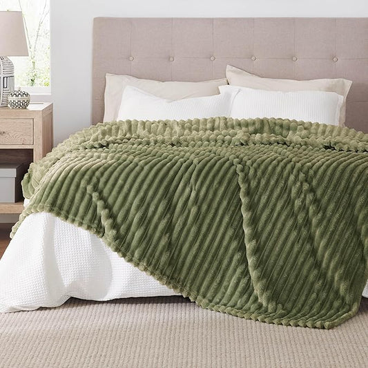 Bedsure Cypress Fleece Queen Blanket for Couch - GentleSoft Cozy Soft Blankets for Women, Cute Small Throws for Girls, 90x90 Inches